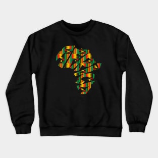 Africa Map with Kente Pattern, African Style Crewneck Sweatshirt